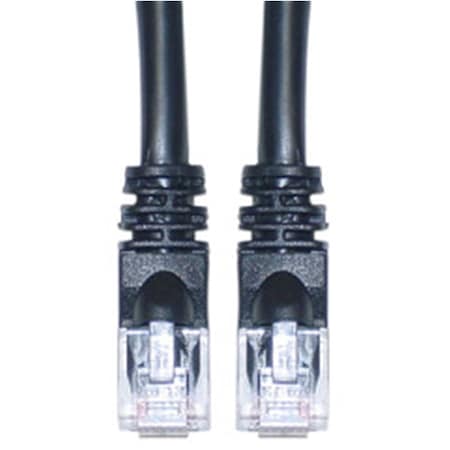 Cable Wholesale Cat6a Black Ethernet Patch Cable Snagless Molded Boot 500 MHz 3 foot 13X6-02203